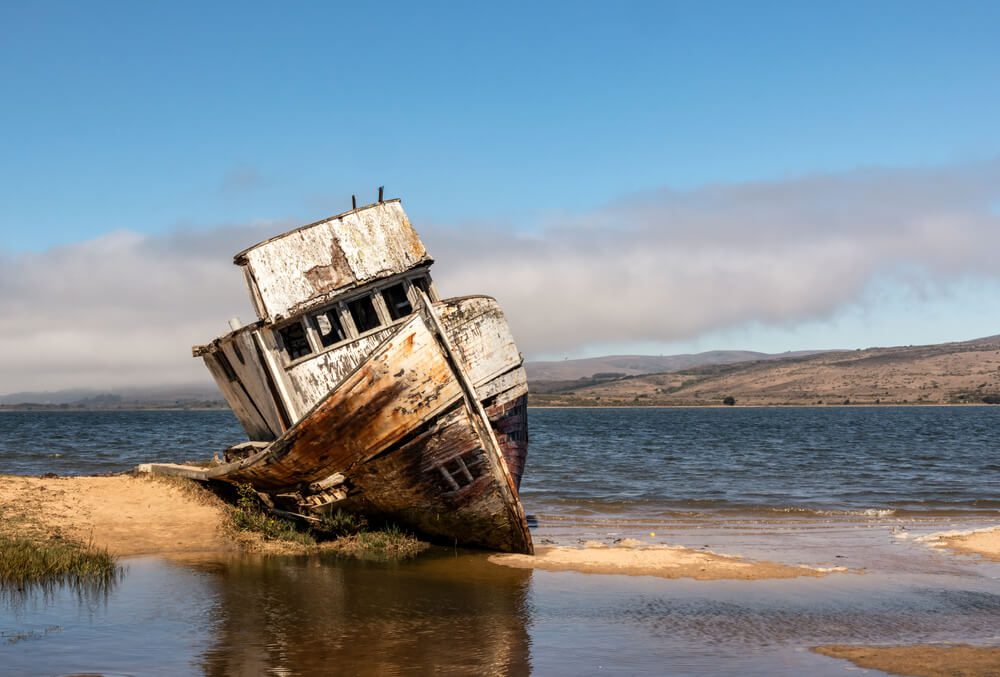 The Point Reyes shipwreck, one of the famous and unique landmarks in Northern California.